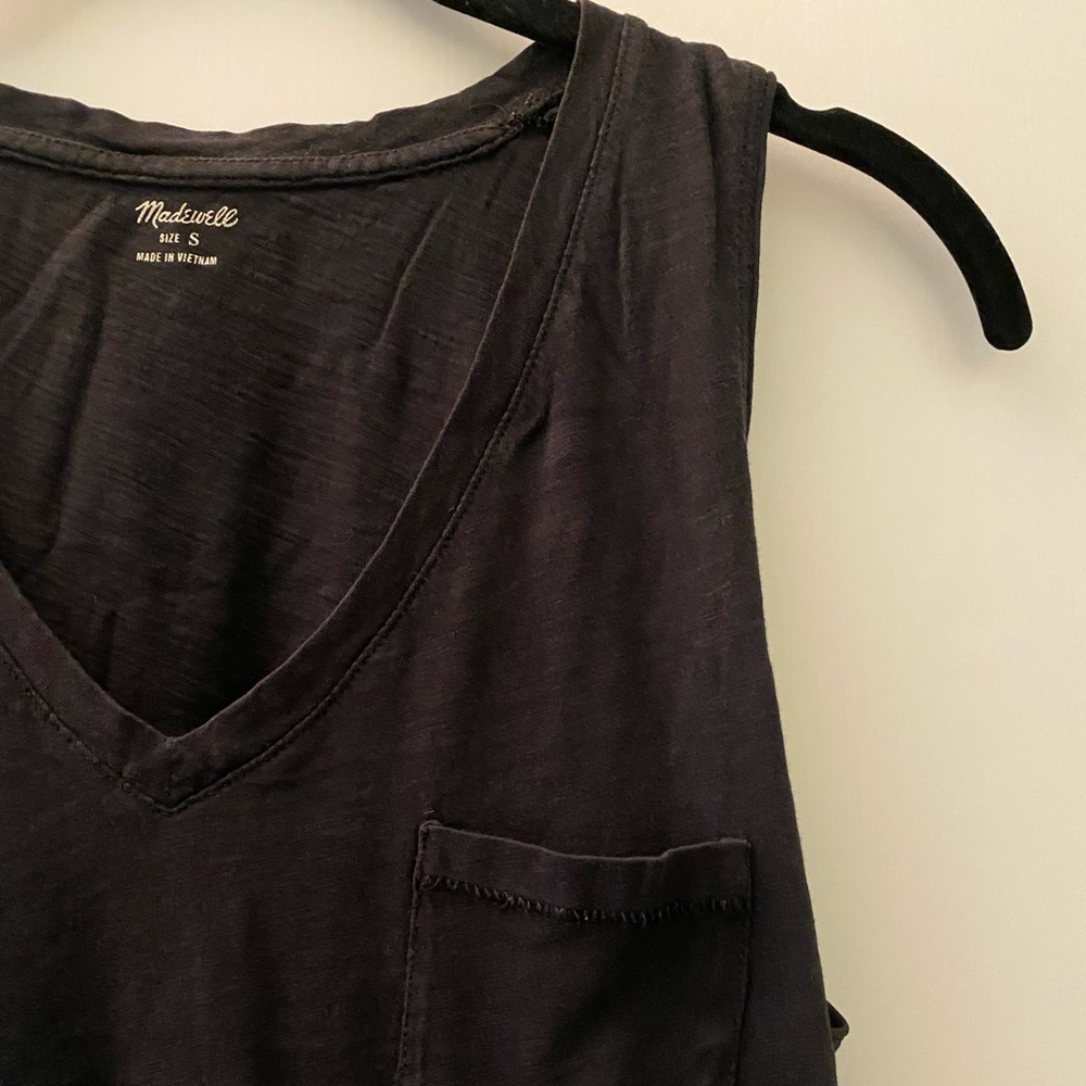 Madewell Whisper Cotton V-neck Pocket Tank